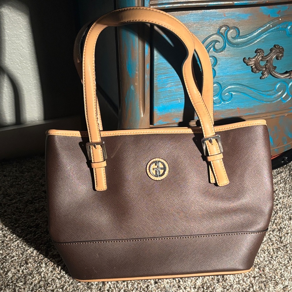 Giani Bernini Brown and Tan Tote Bag